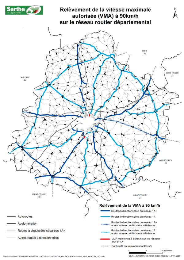 Les principaux axes routiers repassent à 90km/h à compter du 3 juillet